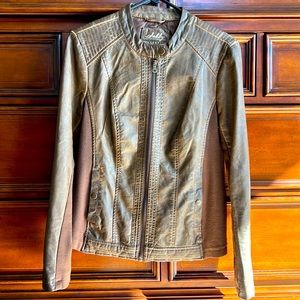 Faux leather jacket - Saddle Color